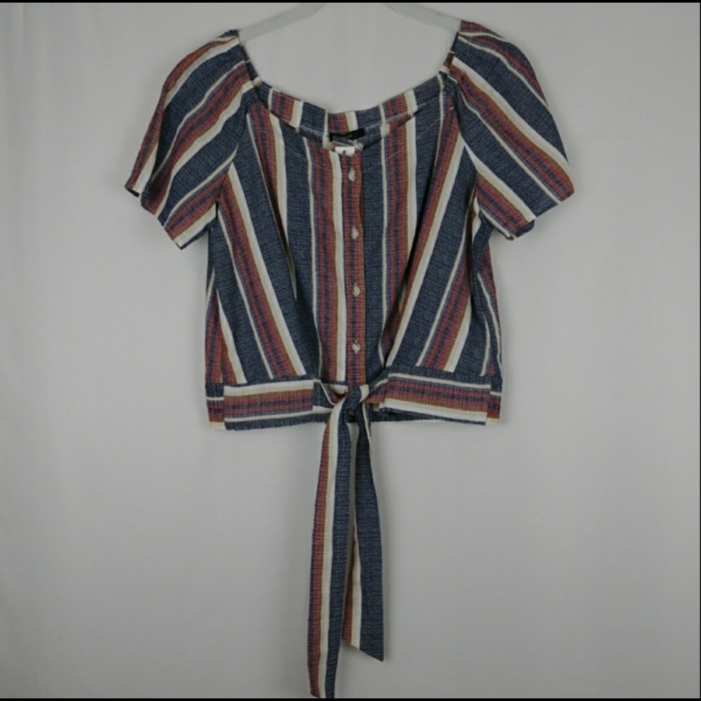 Drew | Blue Maroon Striped Shirt